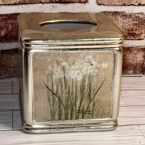 Lovely Vintage Croscill Orchids Narcissus Tissue Box Designed By Cheri Blum